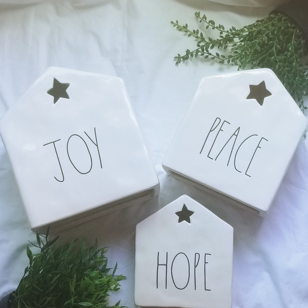 Rae Dunn Tea Light house set